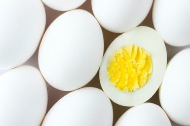 Eieren die hard gekookte zijn